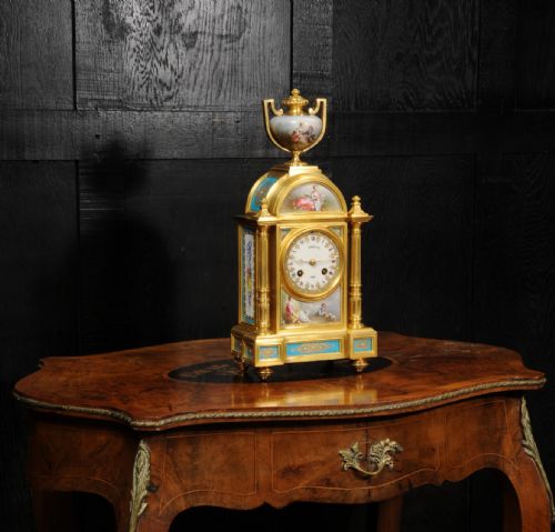fig 4. Fine and Early Sevres Porcelain and Ormolu Antique French Clock