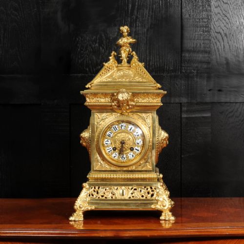Antique French Gilt Bronze Table Clock