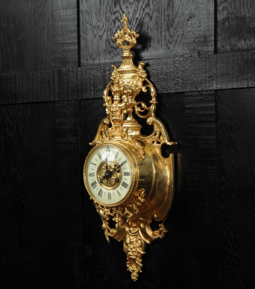 fig 2. Antique French Gilt Bronze Baroque Cartel Wall Clock