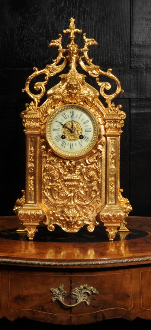 Antique French Ormolu Baroque Clock