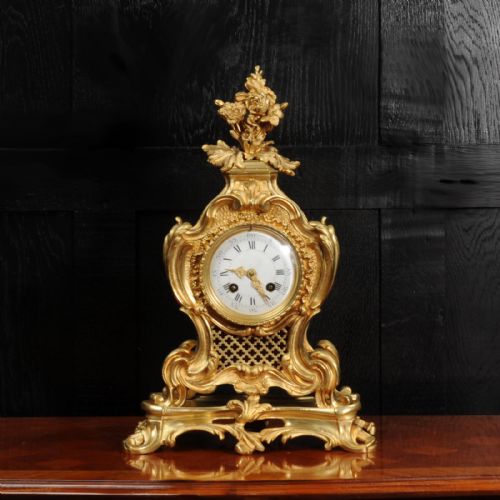 fig 1. Japy Freres Antique French Ormolu Rococo Clock