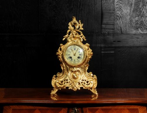 fig 3. Antique French Gilt Bronze Rococo Clock by Vincenti