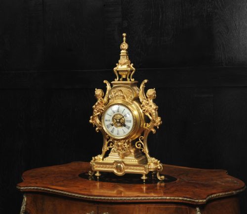 fig 2. Tiffany & Co Antique French Gilt Bronze Baroque Clock
