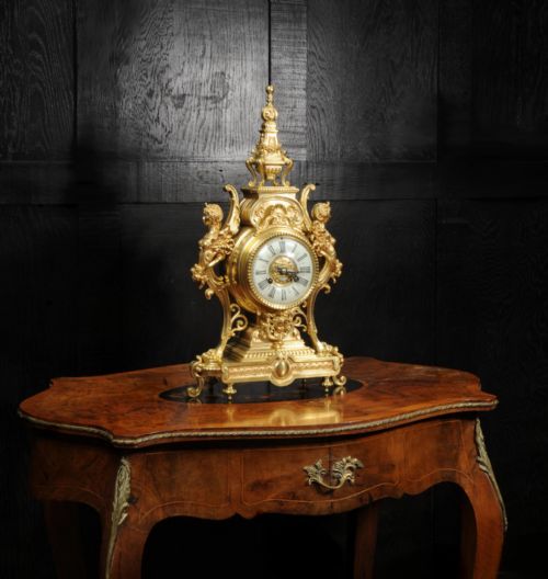 fig 3. Tiffany & Co Antique French Gilt Bronze Baroque Clock