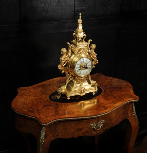 fig 4. Tiffany & Co Antique French Gilt Bronze Baroque Clock