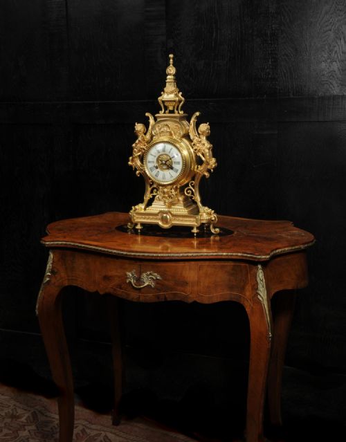 fig 5. Tiffany & Co Antique French Gilt Bronze Baroque Clock