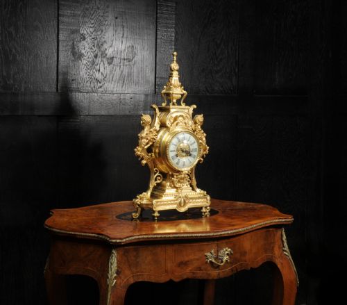 fig 6. Tiffany & Co Antique French Gilt Bronze Baroque Clock