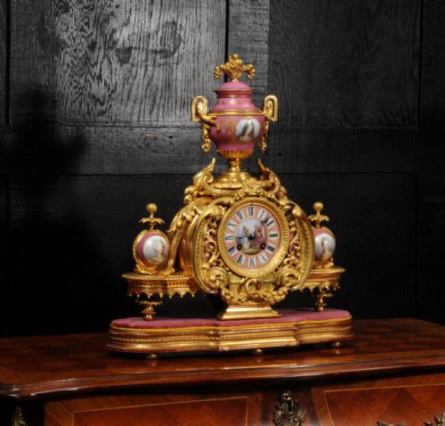 fig 2. Ormolu and Sevres Porcelain Antique French Clock by Achille Brocot