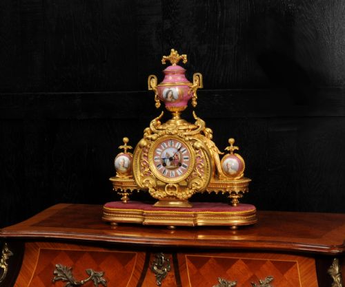 fig 3. Ormolu and Sevres Porcelain Antique French Clock by Achille Brocot