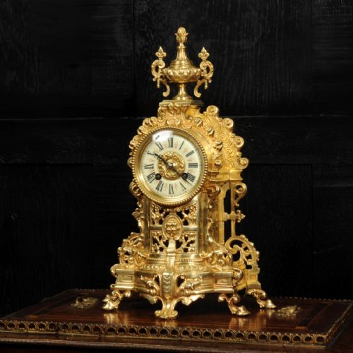 fig 1. Antique French Louis XV Gilt Bronze Clock