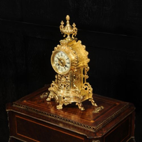 fig 4. Antique French Louis XV Gilt Bronze Clock