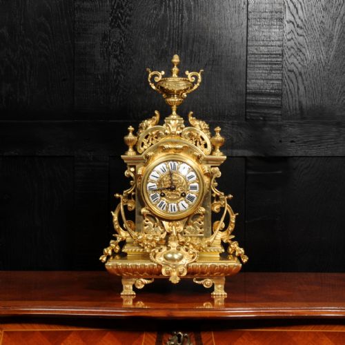 fig 1. Antique French Gilt Bronze Baroque Clock