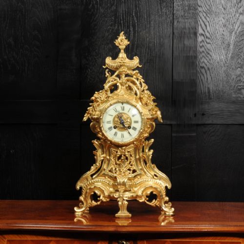 fig 1. Large Louis XV Antique French Gilt Bronze Clock