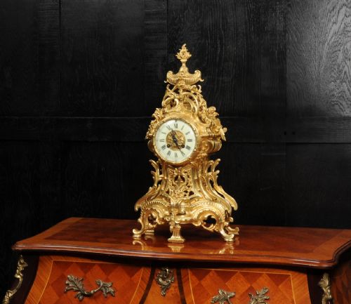 fig 2. Large Louis XV Antique French Gilt Bronze Clock