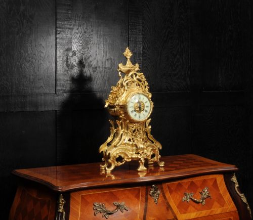 fig 3. Large Louis XV Antique French Gilt Bronze Clock