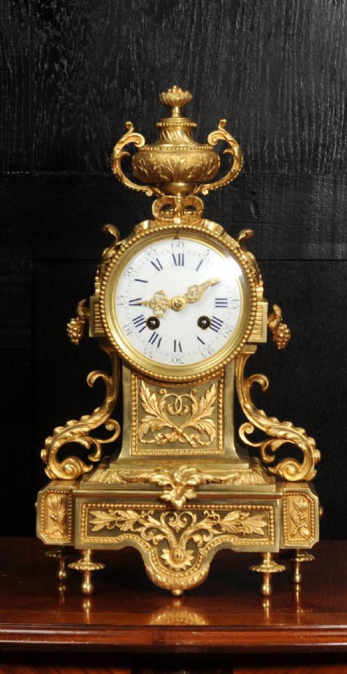 Antique French Louis Xvi Gilt Bronze Clock