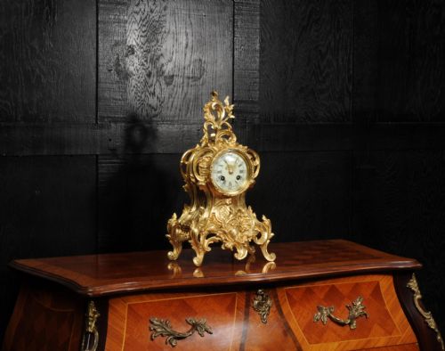 fig 1. Antique French Gilt Bronze Rococo Clock