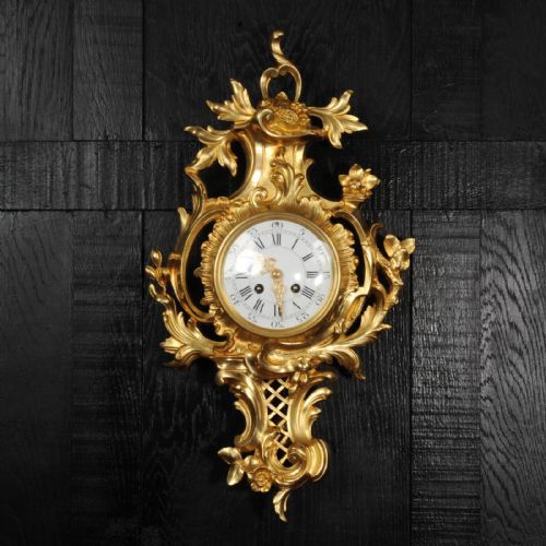 fig 1. Antique French Rococo Cartel Wall Clock by Vincenti