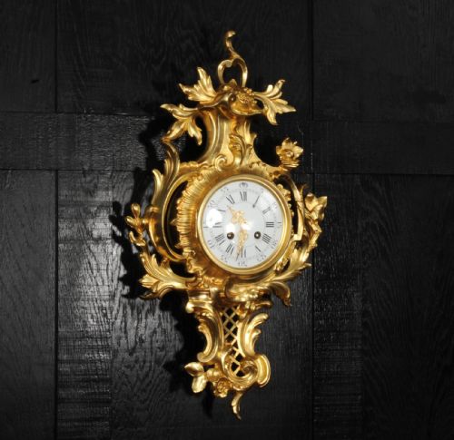 fig 3. Antique French Rococo Cartel Wall Clock by Vincenti