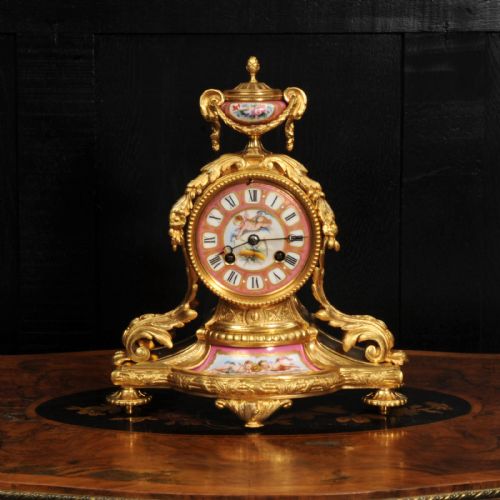 fig 1. Japy Freres Ormolu and Sevres Porcelain Clock