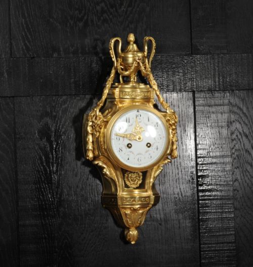 fig 2. Antique French Gilt Bronze Cartel Wall Clock