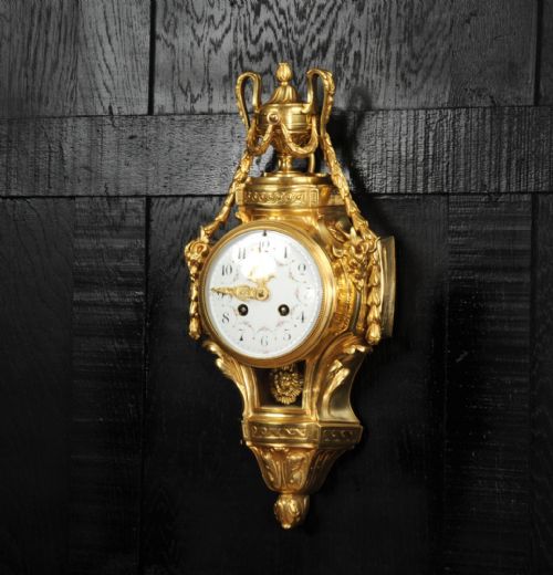 fig 3. Antique French Gilt Bronze Cartel Wall Clock