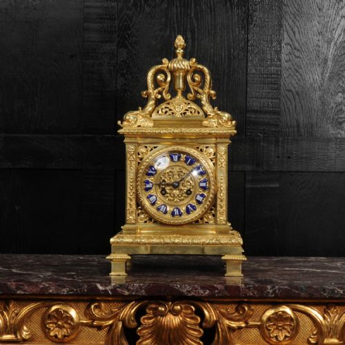 fig 1. Antique French Ormolu Bracket Clock ~ Dolphins
