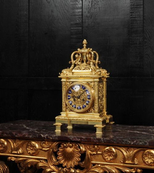 fig 2. Antique French Ormolu Bracket Clock ~ Dolphins