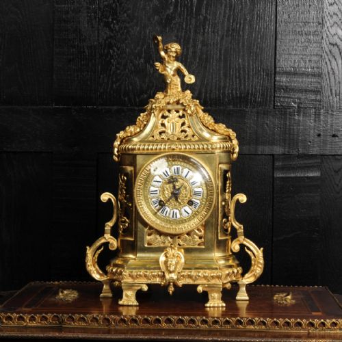 fig 1. Japy Freres Antique French Gilt Bronze Clock