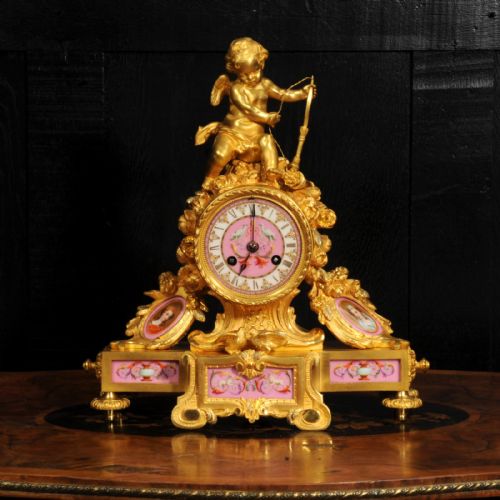 fig 1. Antique French Ormolu and Sevres Porcelain Clock by Achille Brocot