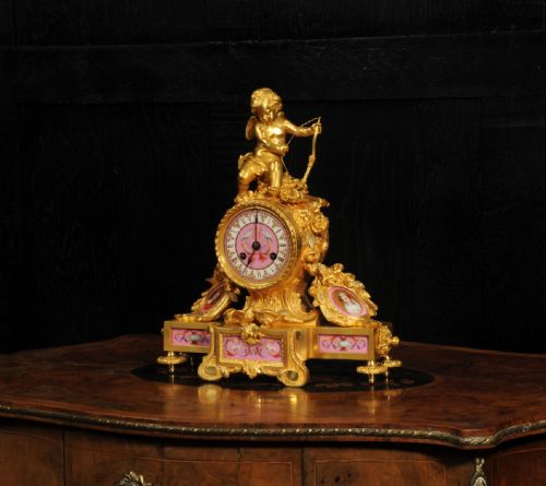 fig 2. Antique French Ormolu and Sevres Porcelain Clock by Achille Brocot