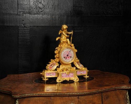 fig 3. Antique French Ormolu and Sevres Porcelain Clock by Achille Brocot