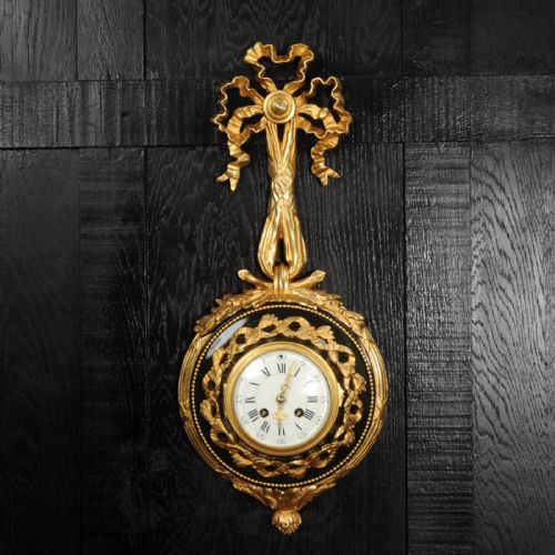 fig 1. Louis XVI Ormolu and Bronze Cartel Antique French Wall Clock
