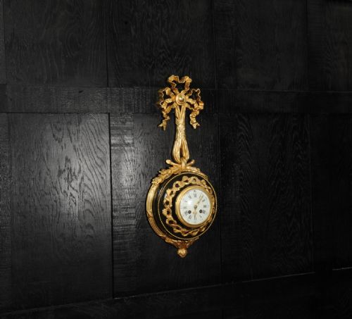 fig 2. Louis XVI Ormolu and Bronze Cartel Antique French Wall Clock