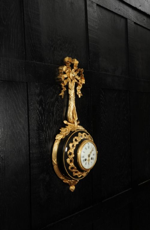 fig 3. Louis XVI Ormolu and Bronze Cartel Antique French Wall Clock