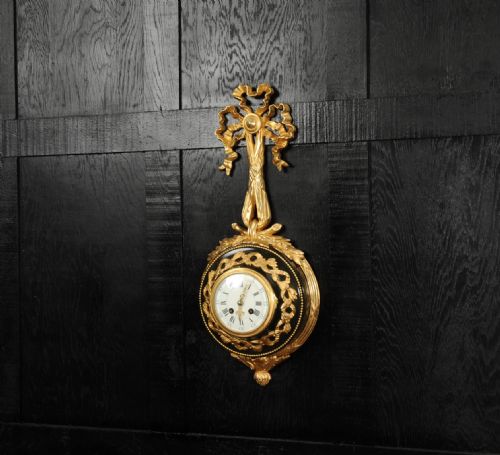 fig 4. Louis XVI Ormolu and Bronze Cartel Antique French Wall Clock