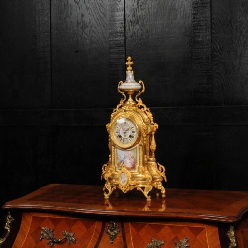 fig 2. Antique French Ormolu and Sevres Porcelain Clock by A D Mougin