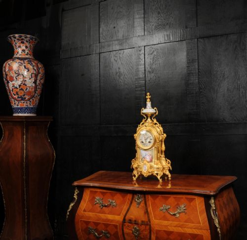 fig 3. Antique French Ormolu and Sevres Porcelain Clock by A D Mougin