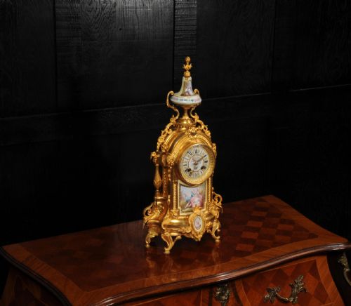 fig 4. Antique French Ormolu and Sevres Porcelain Clock by A D Mougin
