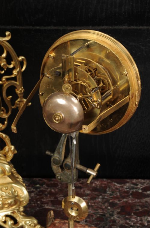 ANTIQUE FRENCH GILT BRONZE BAROQUE CLOCK FULLY RESTORED AND WORKING - ADDITIONAL PHOTO 18