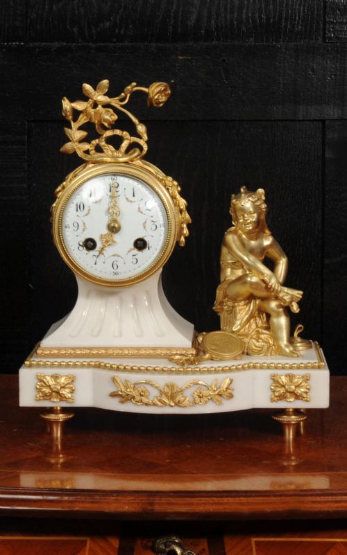 Japy Freres Antique French Ormolu and Marble Clock ~ Fully Working