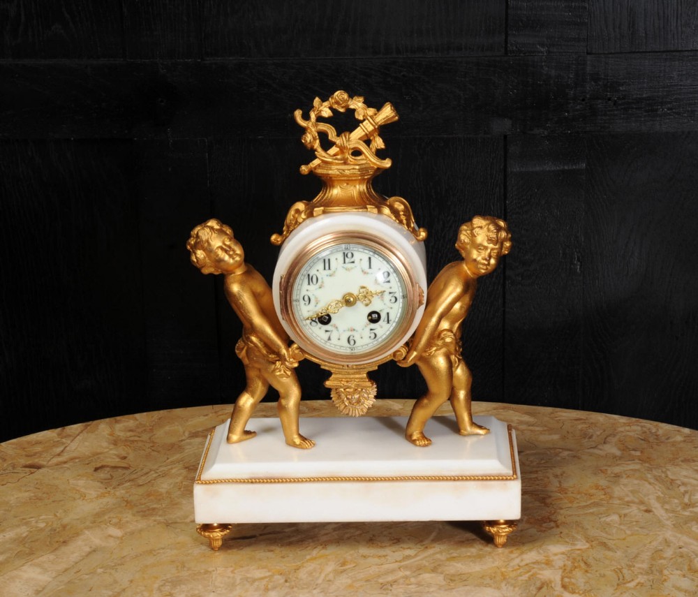 Stunning Antique French Clock, Cherub Carriers