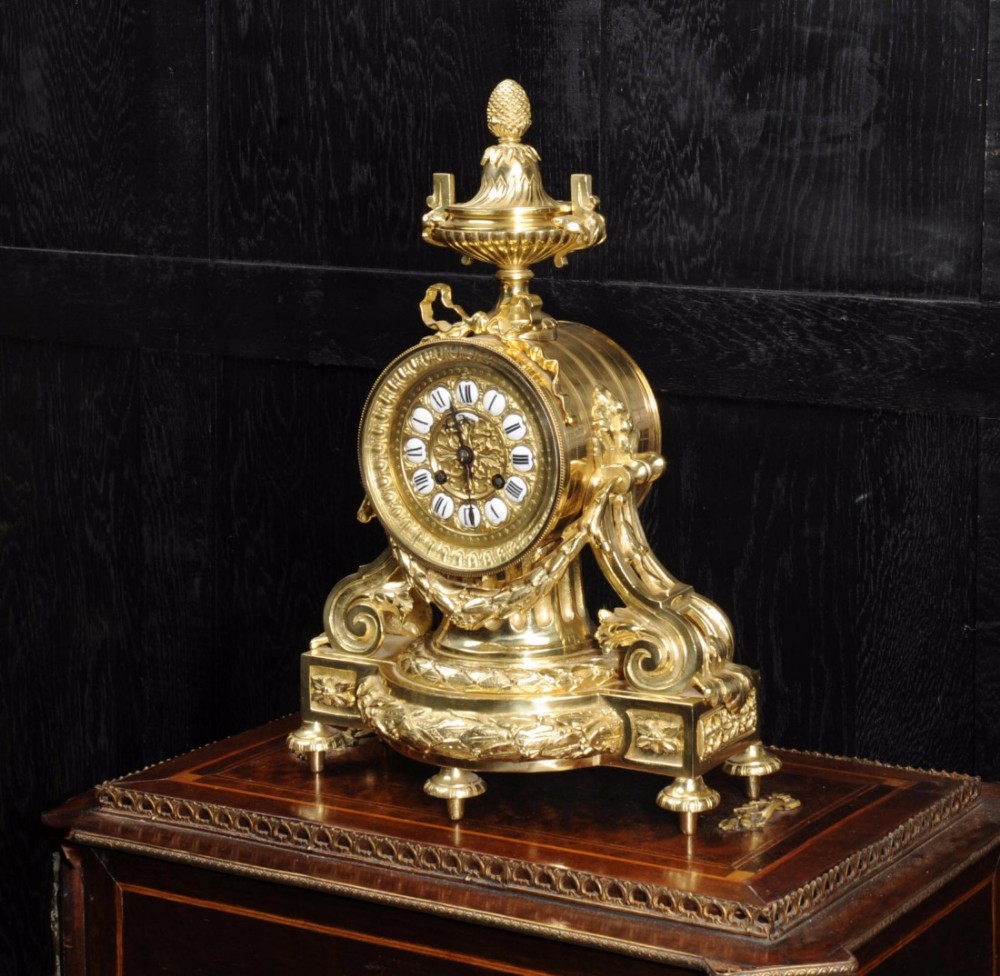 Superb Neoclassical Drum Head Clock by Richond Paris