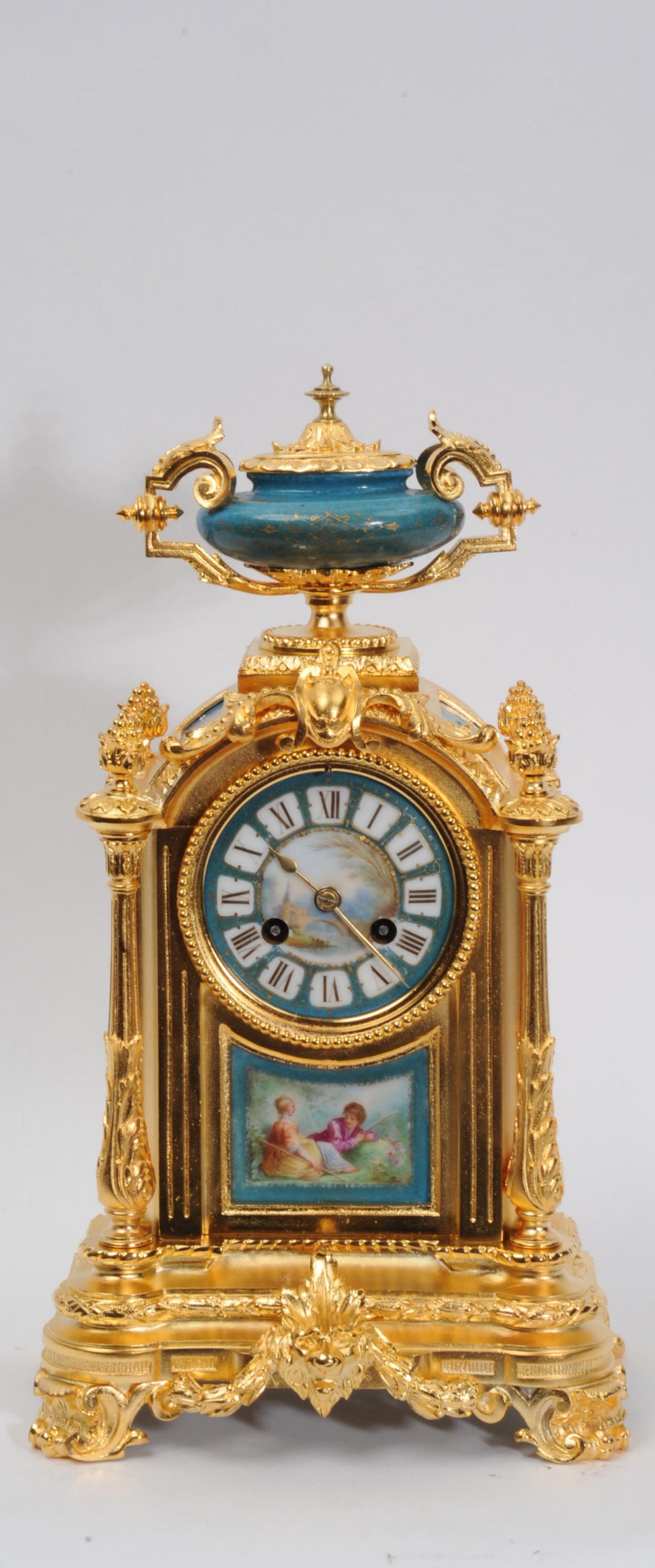 Ormolu and Sèvres Porcelain Boudoir Clock by Le Roy et Fils, Paris