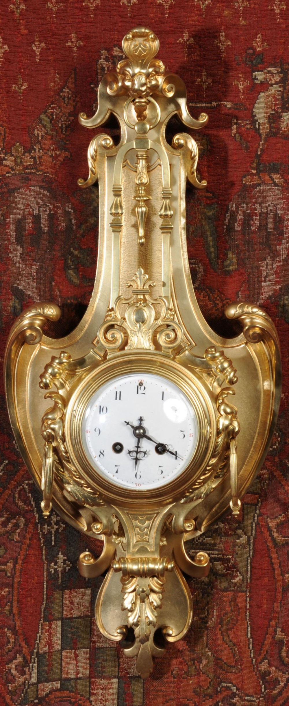 Japy Freres Ormolu Cartel Wall Clock ~ Visible Pendulum