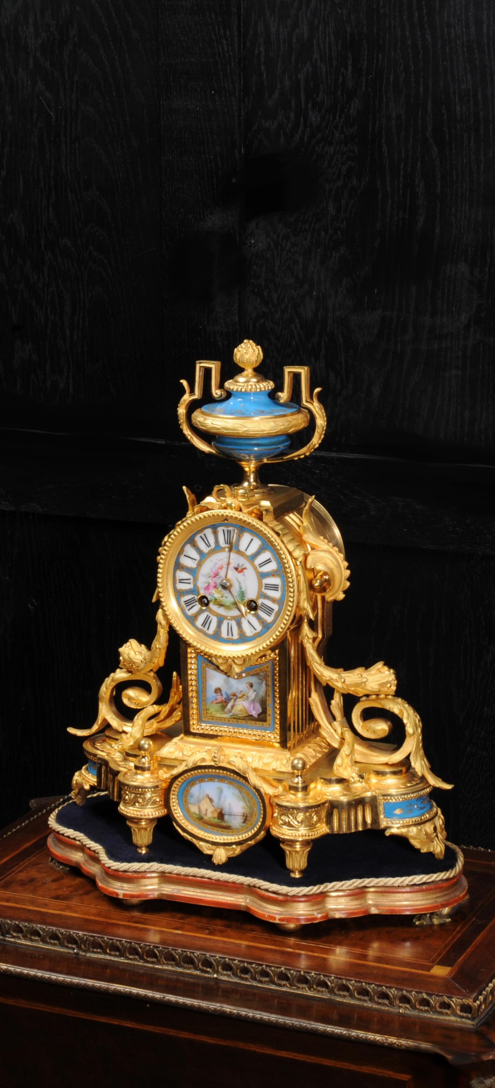 Japy Freres Ormolu and Sevres Porcelain Antique French Clock