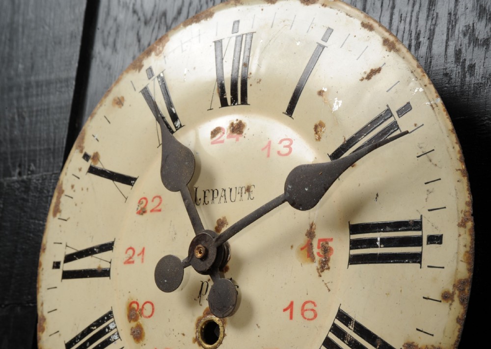 Antique French Clock Dial Face - Lepaute Paris - Industrial/Railway View IV