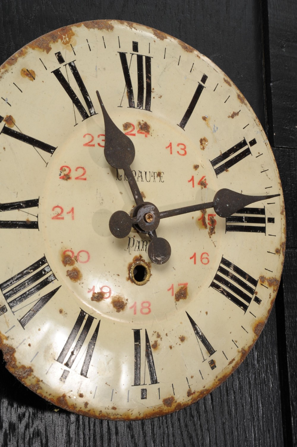 Antique French Clock Dial Face - Lepaute Paris - Industrial/Railway View IX