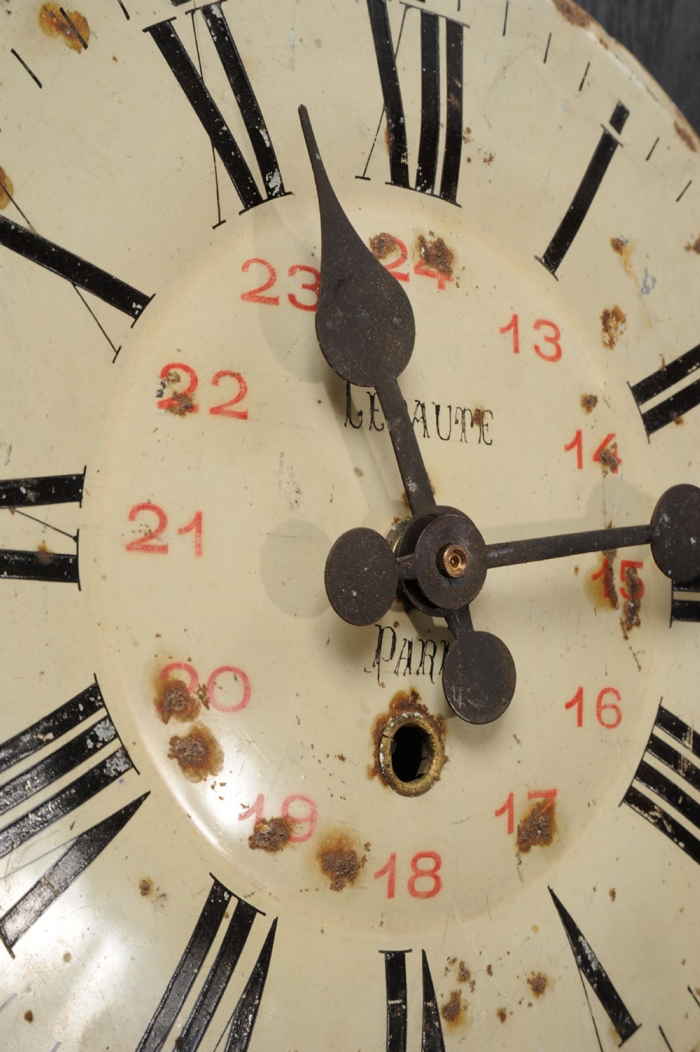 Antique French Clock Dial Face - Lepaute Paris - Industrial/Railway View X