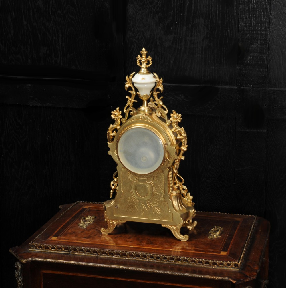Antique French Ormolu and Sevres Porcelain Clock View XI